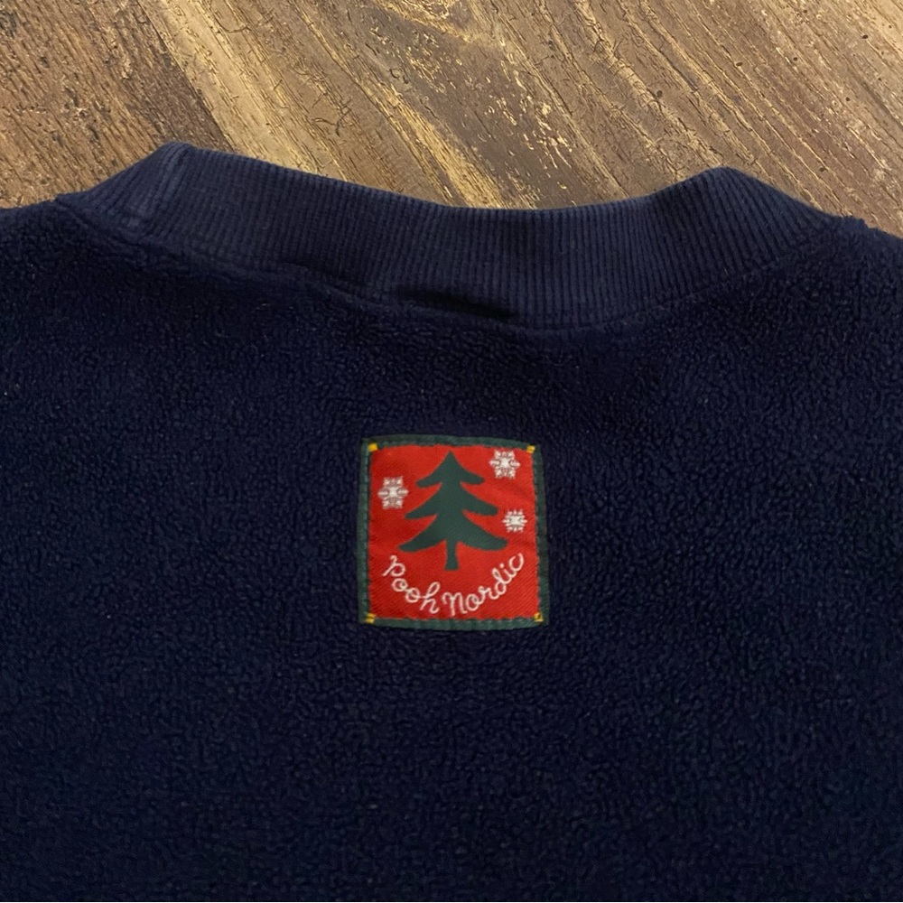 Vintage 1990s Disney Cartoon Characters To Poohs House Fleece Crewneck View 4
